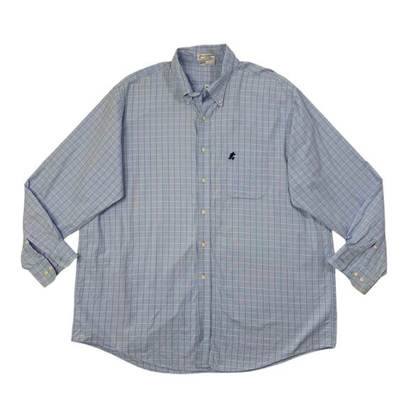 Vintage Disney World Shirt Mens XL Blue Cotton Button Down Dress Mickey Logo - Picture 1 of 11